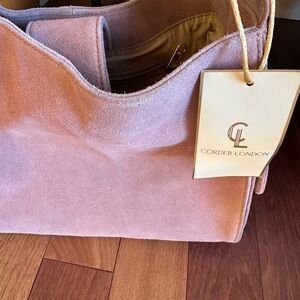 NWT Chic Suede Shoulder Bag in Soft Pink